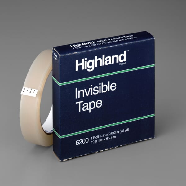 Highland 7010380170 6200 Invisible Office Tape, 72 yd L 19 mm W