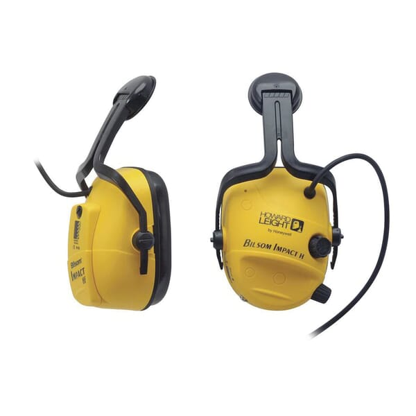 Howard Leight by Honeywell 1010632 Impact H Hard Hat Earmuffs With Hard Hats Adapter, 21 dB Noise Reduction, Yellow, ANSI S3.19-1974