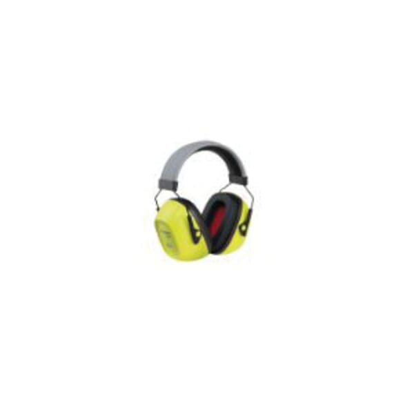 Howard Leight by Honeywell VeriShield 1035110-VS 100 High Level Earmuff, 30 dB Noise Reduction, Black/Hi-Viz Yellow/Gray, Over The Head Band Position, ANSI S3.19-1974