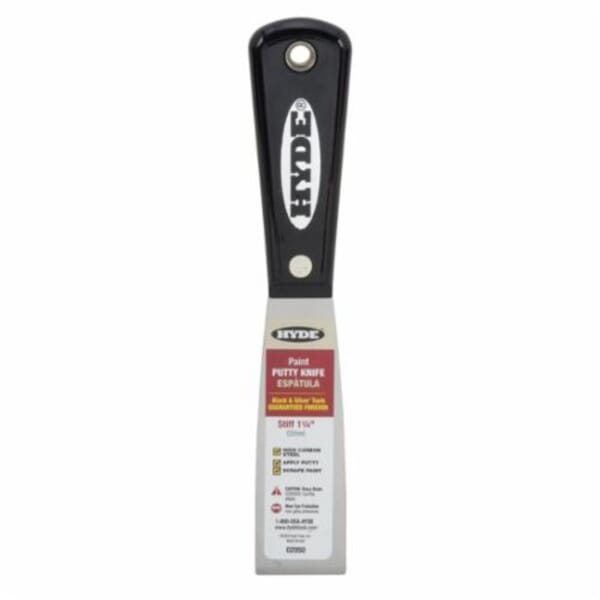 Hyde 02050 Heavy Duty Putty Knife, 3-3/4 in L x 1-1/4 in W, High Carbon Steel Blade, Stiff Blade Flexibility