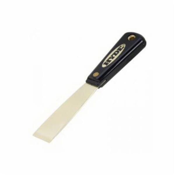 Hyde 02080 Heavy Duty Non-Magnetic Putty Knife, 3-3/4 in L x 1-1/4 in W, Brass Blade, Stiff Blade Flexibility, Beveled Edge