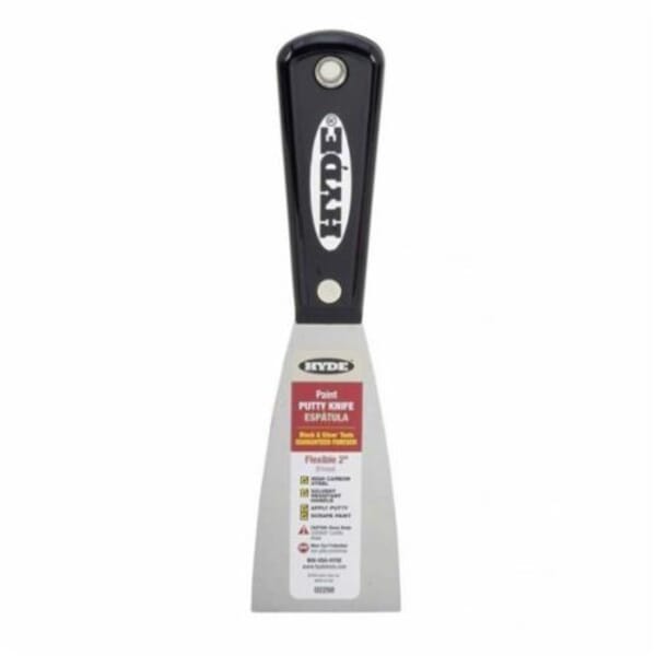 Hyde 02250 Putty Knife, 3-3/4 in L x 2 in W, High Carbon Steel Blade, Flexible Blade Flexibility