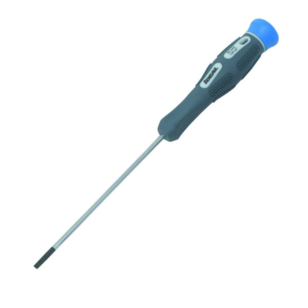 IDEAL 36-242 Electronics Slim Screwdriver, 1/8 in Cabinet, CRV Steel Shank, 7-9/16 in OAL, Plastic Handle, Polished Chrome