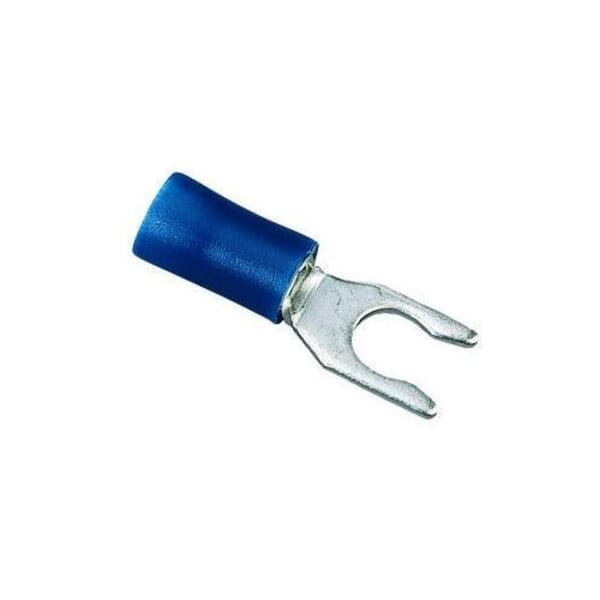 IDEAL 83-7061 Insulated Snap Vinyl Spade Terminal, 16 to 14 AWG, 8 in Stud, Tin Plated Brass