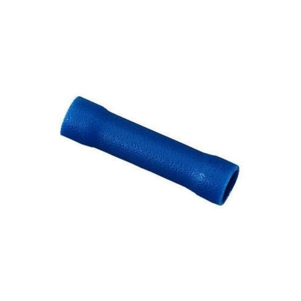 IDEAL 83-9291 Insulated Vinyl Butt Splice, 16 to 14 AWG Conductor, 0.986 in L, Shouldered Barrel, Brass, Blue