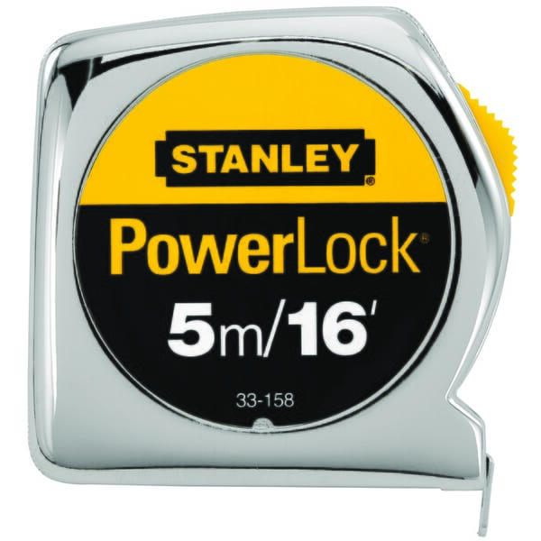 Stanley 33-158 Tape Rule, 16 ft L x 3/4 in W Blade, Mylar Polyester Film Blade, 1/16ths, 1/32nds, 1 mm Graduation