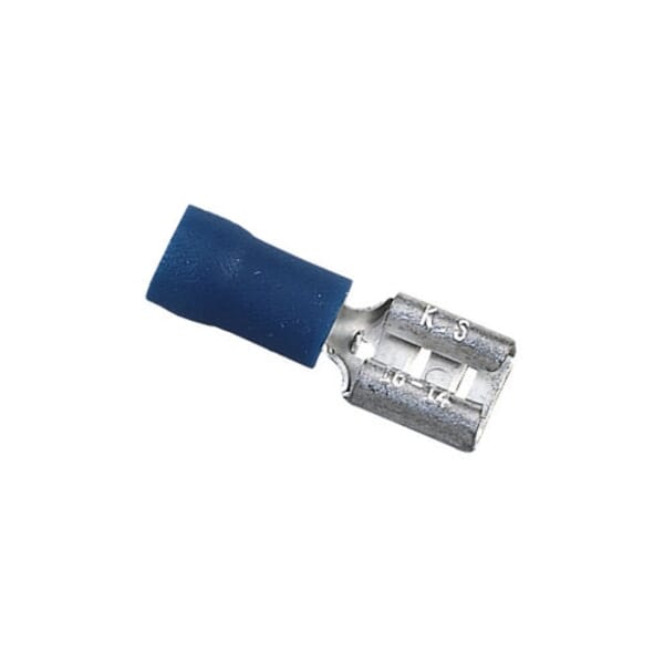 IDEAL 83-9591 Female Disconnect Terminal, 14 to 12 AWG Conductor, 0.25 x 0.032 in Tab, Shouldered Barrel, Brass, Yellow