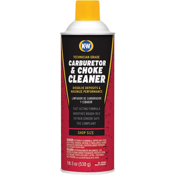 K&W 1006087 Flammable Professional Strength Carb/Choke Cleaner, 24 oz Aerosol Can, Liquid, Clear, Solvent