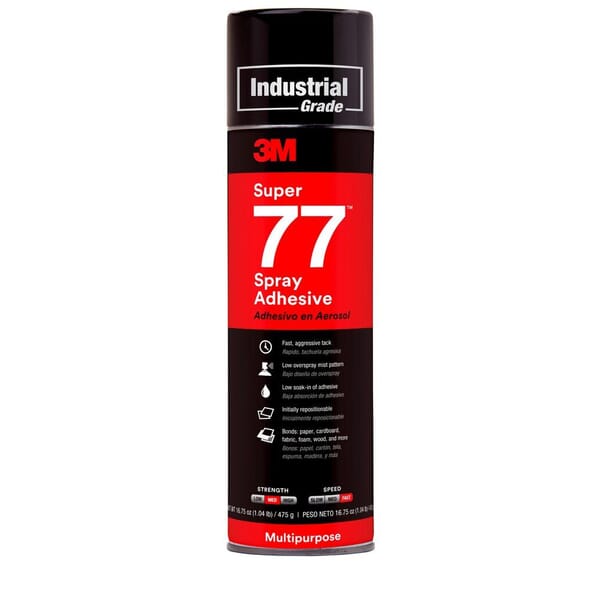 3M 7000000931 Spray Adhesive, 24 fl-oz Container Aerosol Can Container, Clear, 150 deg F