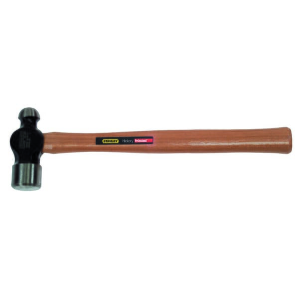 Stanley 54-032 Ball Pein Hammer, 16 in OAL, 32 oz Forged High Carbon Steel Head, Hickory Wood Handle