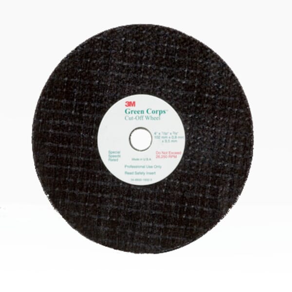 3M 7000045670 Type 1 Grinding Wheel, 3 in Dia Wheel x 3/16 in THK Wheel, 3/8 in Center Hole, 24 to P120 Grit, Aluminum Oxide Abrasive