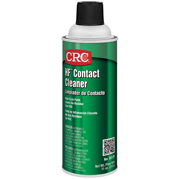 CRC 03125 HF Series Flammable High Flash Contact Cleaner, 16 oz Aerosol Can, Slight Hydrocarbon Odor/Scent, Clear, Liquid Form