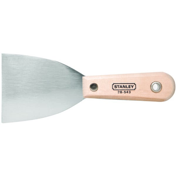 Stanley 28-543 Scraper Knife, 3-5/8 in L x 3 in W, Stiff High Carbon Steel Blade, Hardwood Handle