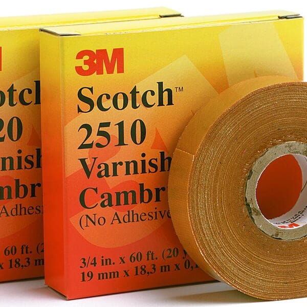 Scotch 7 mil THK, Varnish Cambric Fabric, Cotton Cloth Backing, Yellow
