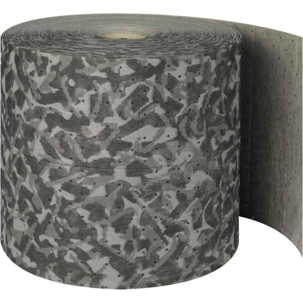 SPC BattleMat BM15 Double Heavyweight Perforated Absorbent Roll, 150 ft L x 15 in W x 3 ply THK, 26 gal Absorption, Spunbond-Meltblown Polypropylene