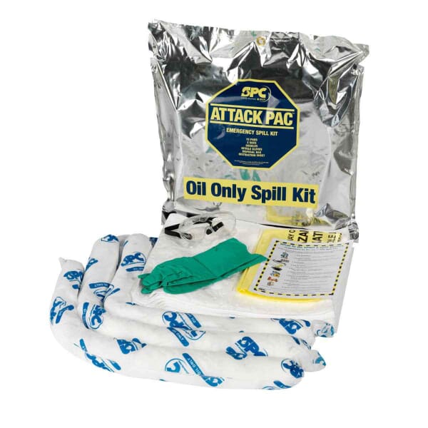 SPC SKO-ATK Attack Pac Portable Spill Kit, Bag, Fluids Absorbed: Oil