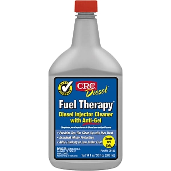 CRC 05432 Diesel Fuel Therapy Combustible Diesel Fuel Conditioner and Injector Cleaner, 1 qt Bottle, Liquid Form, Dark Amber, Diesel Fuel #2, Stoddard Solvent, Solvent Naphtha (Petroleum), Heavy Arom, 1, 2, 4-Trimethylbenzene, Naphthalene