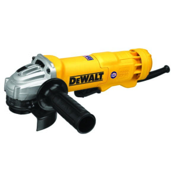 DeWALT DWE402N Small Angle Grinder, 4-1/2 in Dia Wheel, 5/8-11 Arbor/Shank, 120 VAC, For Wheel: Quick-Change, Yellow, Yes, Non-Locking Paddle Switch Switch