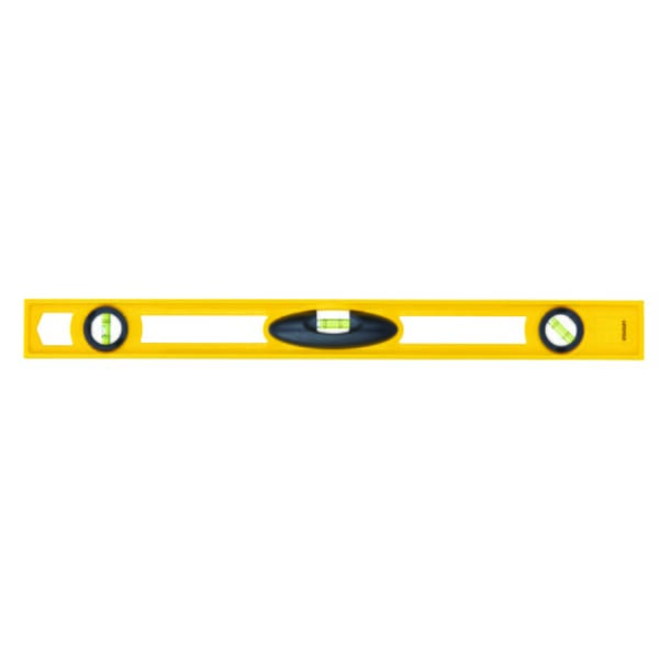 Stanley 42-468 Non-Magnetic I-Beam Level, 24 in L, 3 Vials, ABS, (1) Level/(2) Plumb Vial Position, 0.002 in Accuracy