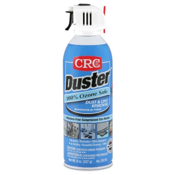 CRC 05185 Duster Extremely Flammable Moisture-Free Dust and Lint Remover, 16 oz Aerosol Can, Liquified Gas Form, Faint Ethereal Odor/Scent, 8 oz