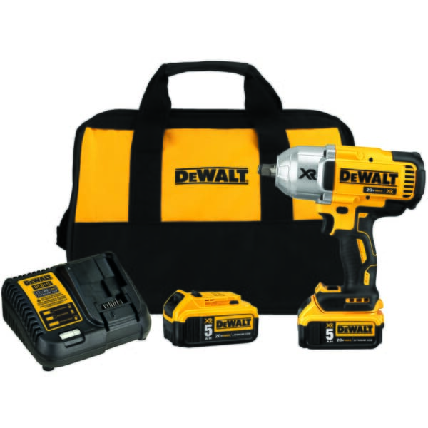 DeWALT 20V MAX* MATRIX XR DCF899HP2 Compact Cordless Impact Wrench Kit, 1/2 in Straight Drive, 700 ft-lb Torque, 20 VDC, 8-13/16 in OAL