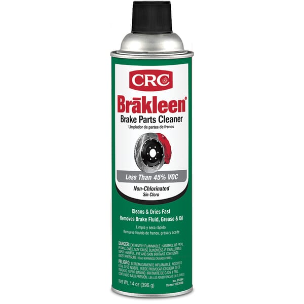 CRC 05084 Brakleen Extremely Flammable Non-Chlorinated Brake Parts Cleaner, 20 oz Aerosol Can, Liquid, Clear, Solvent