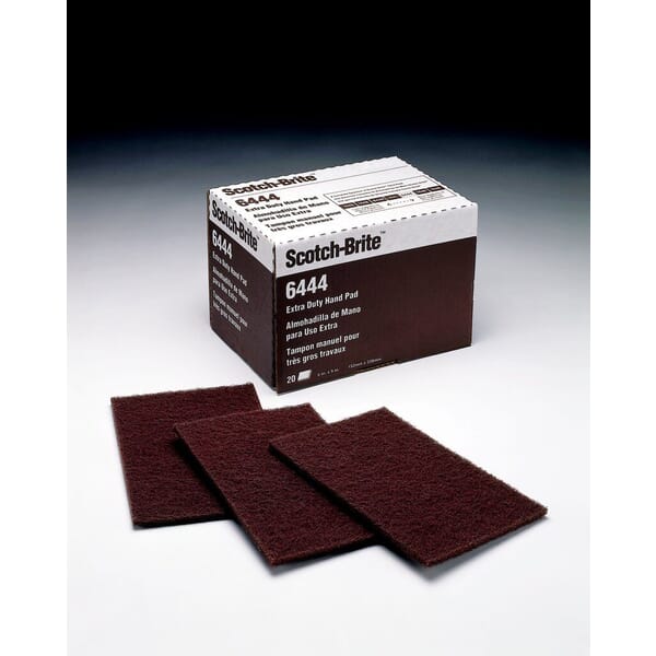 3M 7000028548 6444 Extra Duty Pad, 9 in L, 6 in W W/Dia, Fine Grade, Aluminum Oxide Abrasive
