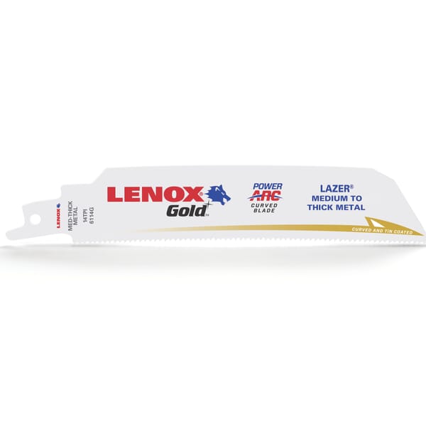 Lenox Gold 210946114GR Extreme Metal Reciprocating Saw Blade, 6 in L x 1 in W, 14 TPI, Bi-Metal Body