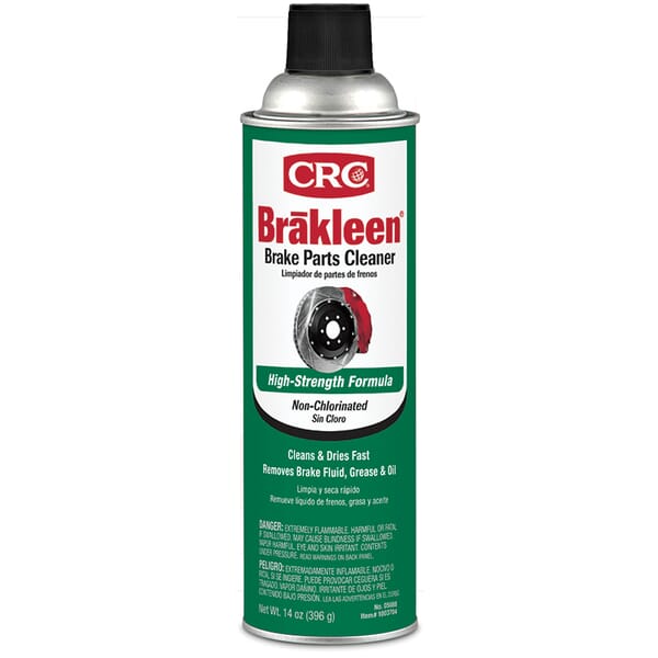 CRC 05088 Brakleen Extremely Flammable Non-Chlorinated Organic Solvents/Alcohol Brake Parts Cleaner, 20 oz Aerosol Can, Liquid, Clear, Solvent