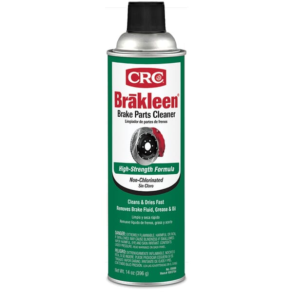 CRC 05088 Brakleen Extremely Flammable Non-Chlorinated Organic  Solvents/Alcohol Brake Parts Cleaner, 20 oz Aerosol Can, Liquid, Clear,  Solvent