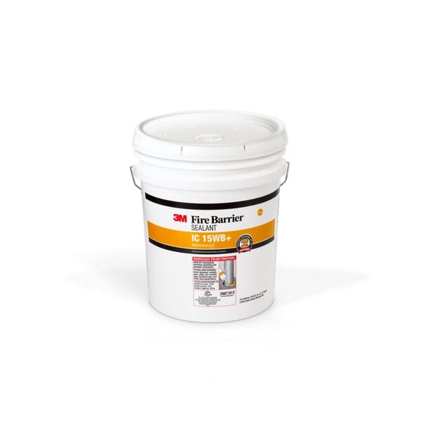 3M 7000059404 Intumescent Fire Barrier Sealant, Pail Container, Composition: Calcium Carbonate, Water, Polymer NJTS Reg. No. 04499600-7314, Sodium Silicate, Zinc Borate 2335, Fiberglass , Quartz Silica, 3 hr Fire Rating, Yellow, 40 to 122 deg F