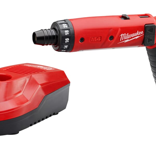 Milwaukee M4 2101-21 Cordless Screwdriver Kit, 1/4 in Chuck, 4 VDC, 44 in-lb Torque, Li-Ion Battery