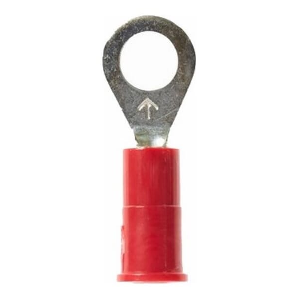 Highland 7000133680 Insulated Terminal, 22 to 18 AWG Conductor, 0.93 in L, Butted Seam Barrel, Vinyl, Red
