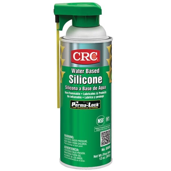 CRC 03035 Non-Flammable Water Based Silicone Lubricant, 16 oz Aerosol Can, Emulsion Form, Cream White, 0 to 400 deg F