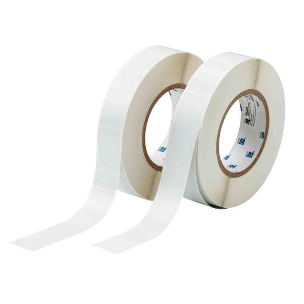Brady Freezerbondz THT-59-492-10 Rectangular Thermal Transfer Label, 1/2 in L x 1 in W, Blank Legend, White, B-492 Polyester