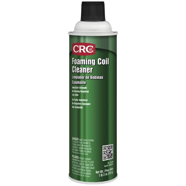 CRC 03196 Foaming Heavy Duty Non-Flammable Coil Cleaner, 20 oz Aerosol Can, Liquid Form, Glycol Ether Odor/Scent, Slightly Yellow