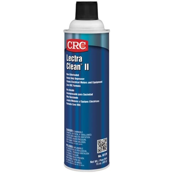 CRC 02120 Lectra Clean II Heavy Duty Non-Chlorinated Degreaser, 20 oz Aerosol Can, Slight Hydrocarbon Odor/Scent, Clear/White, Liquid Form