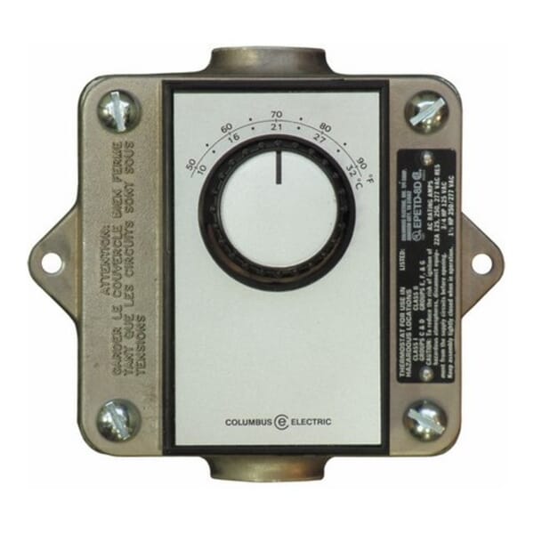 TPI EPETP8S Thermostat, 1-Pole Heat/Cool Thermostat, 50 to 90 deg F Control, Snap, SPDT Switch, Domestic