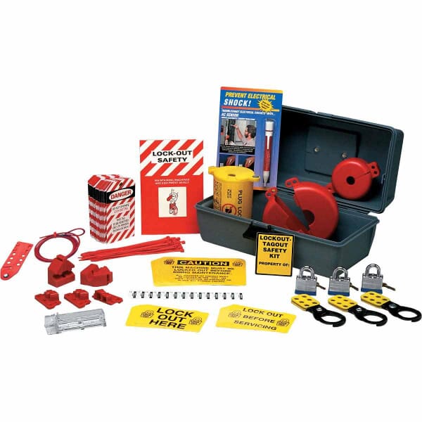 Brady Prinzing LKP Portable Premium Toolbox Lockout Kit, 68 Pieces, 3 Padlocks, 7-1/2 in H x 14 in W x 8 in D, Language: English