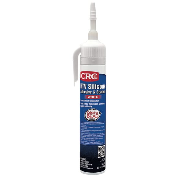 CRC 14056 High Moisture Resistance RTV Silicone Sealant, 8 oz Tube, White, Silicone Base