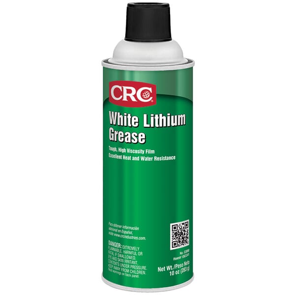 CRC 03080 Extremely Flammable Lithium General Purpose Grease, 16 oz Aerosol Can, Viscous Grease Form, Off-White, 0 to 300 deg F