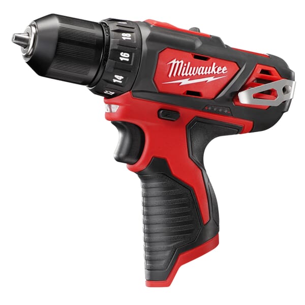 Milwaukee M12 2407-20 Compact Lightweight Cordless Drill/Driver, 3/8 in Chuck, 12 VDC, 0 to 400/0 to 1500 rpm No-Load, 7-3/8 in OAL, Lithium-Ion Battery