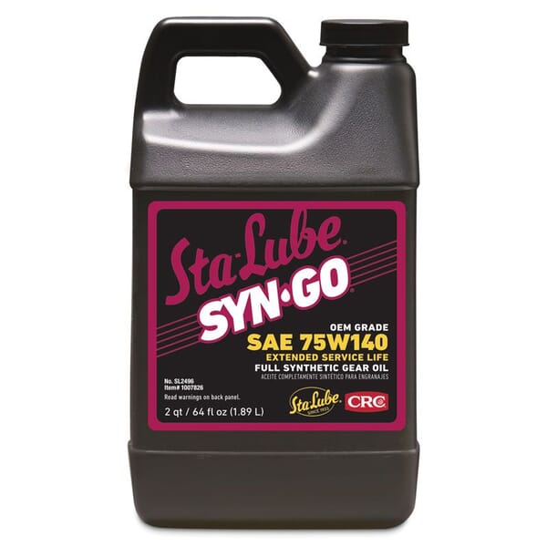 Sta-Lube SL2496 Syn-Go Combustible Extended Interval Synthetic Gear Oil, 64 oz Bottle, Light Petroleum Odor/Scent, Liquid Form, SAE 75W140 Grade, Clear/Yellow