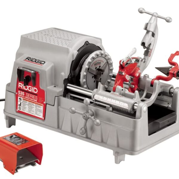 RIDGID 93287 535 Kit Threading Machine Kit, 1/2 to 2 in Pipe, 38-1/8 in L x 20-1/2 in W, 1/4 to 2 in Bolt, 115 VAC, 1/2 hp, 36 rpm Speed