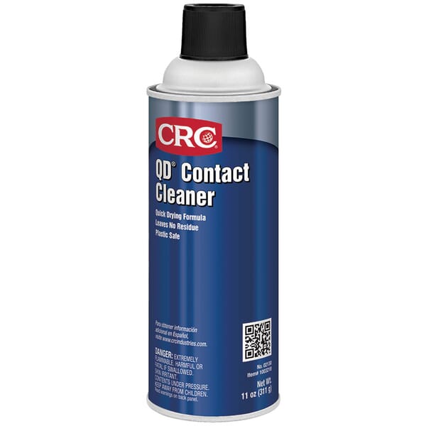 CRC 02130 QD Extremely Flammable Contact Cleaner, 16 oz Aerosol Can, Alcohol Odor/Scent, White, Liquid Form