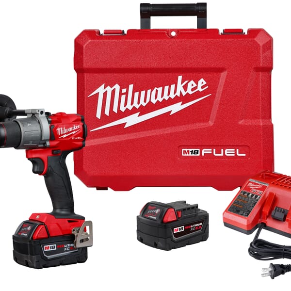 Milwaukee M18 2804-22 Compact Lightweight Cordless Hammer Drill/Driver Kit, 1/2 in Hex Chuck, 18 VDC, 0 to 550/0 to 2000 rpm No-Load, REDLITHIUM Battery