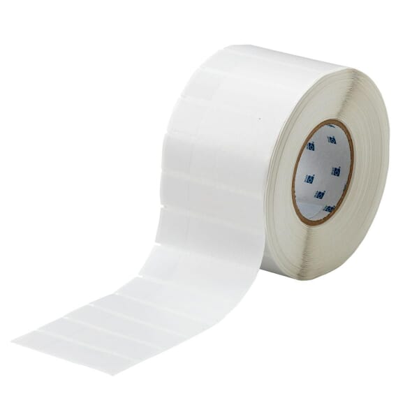 Brady THT-65-427-3 Colored Rectangular Write-On Self-Laminating Thermal Transfer Label, 3-3/4 in L x 1 in W, Colored Write-On Area Legend, Clear/White, B-427 Vinyl