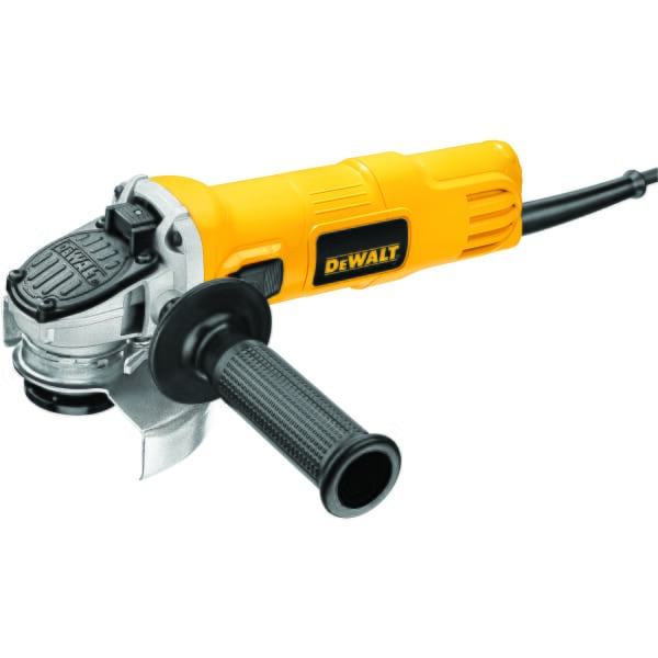 DeWALT DWE4011 Small Angle Grinder, 4-1/2 in Dia Wheel, 5/8-11 Arbor/Shank, 120 VAC, For Wheel: Quick-Change, Yellow, No, Slide Switch