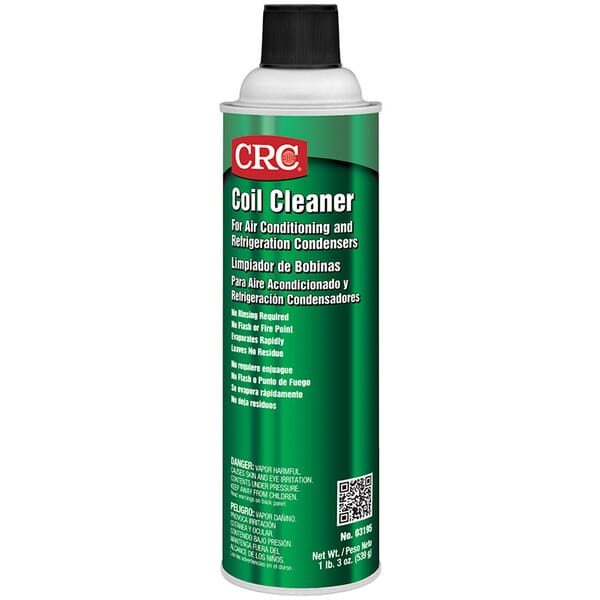 CRC 03195 Chlorinated Heavy Duty Non-Flammable Coil Cleaner, 20 oz Aerosol Can, Liquid Form, Irritating at High Concentration Odor/Scent, Colorless