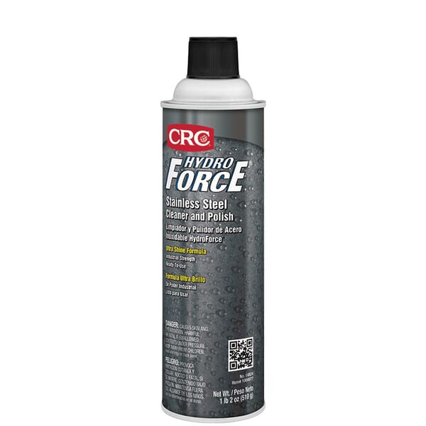 CRC 14424 Non-Flammable Cleaner and Polish, 20 oz Aerosol Can, Slight Petroleum Odor/Scent, Milky White, Liquid